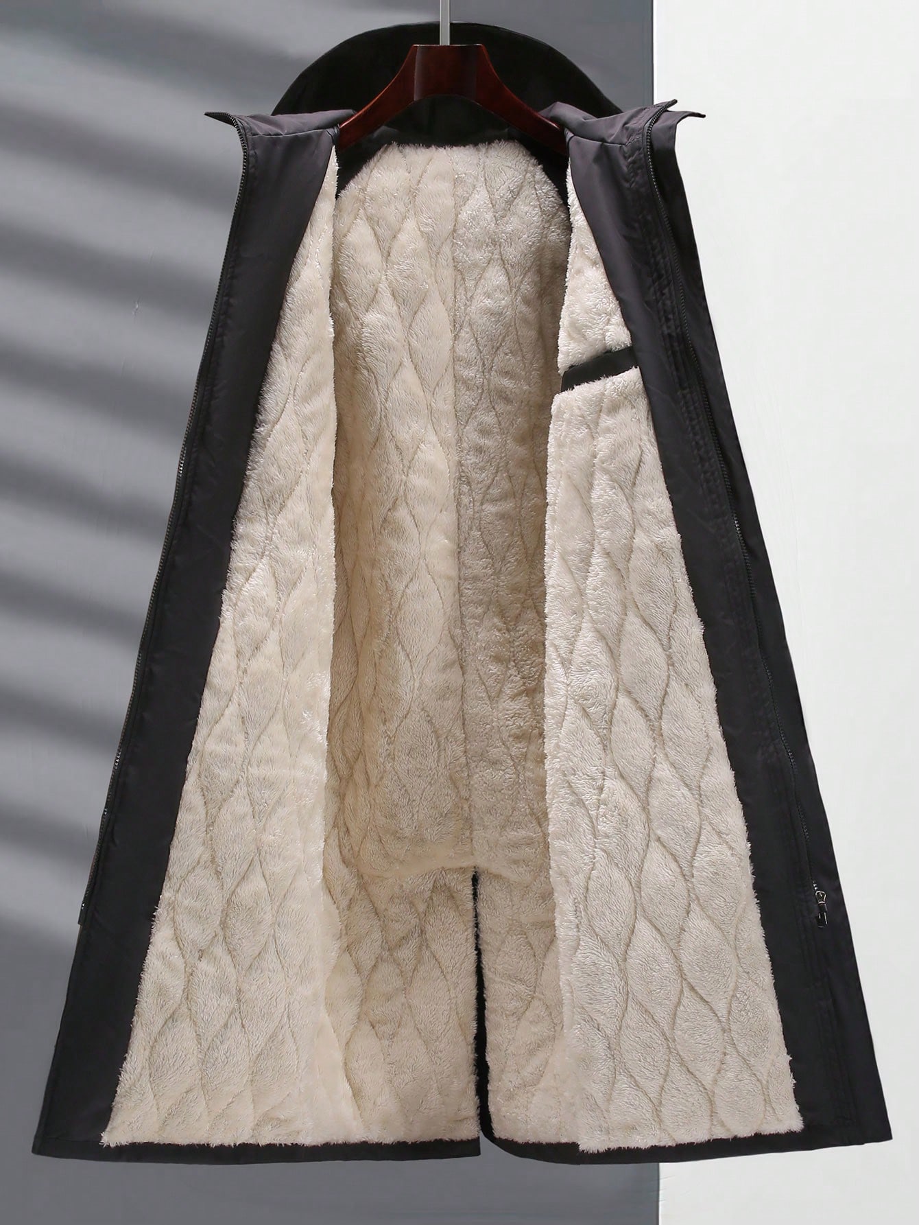 Manfinity Homme معطف رجالي فضفاض مبطن بالحرارة مع...