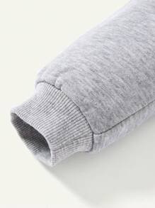 Cozy Pixies Đứa bé trai Đồ họa Chữ cái Khóa kéo một phần tư Áo len & Quần nỉ - Xám - Xem 8