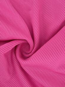 Flirla Hơn Một bờ vai Viền Ruffle Top Cây trồng - Màu Hồng Tươi - Xem 5