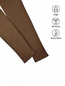 SHEIN Yoga Basic 4pcs Bezszwowy Wysoka rozciągliwość Szeroki pas Legginsy sportowe - Wielokolorowe - Zobacz 3