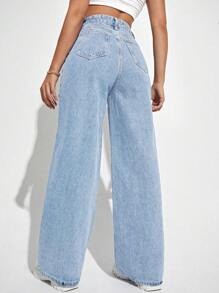 SHEIN ICON High Waist Wide Leg Jeans