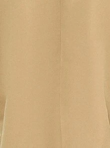 SHEIN LUNE 羊腿袖雙排釦腰帶風衣外套 - 卡其色 - 查看 7