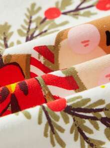 Baby Girl 2pcs Christmas Print Tee & 2pcs Striped Pants