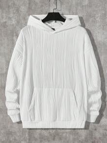 GENTILAND Nam Chất rắn Hoodie & Eo dây rút Quần thể thao - trắng - Xem 8