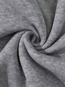 INAWLY Half Zip Kangaroo Pocket Sweatshirt - Grey - View 4