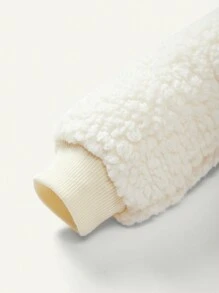 Cozy Pixies 女嬰卡通圖案毛絨套頭衫和褲子