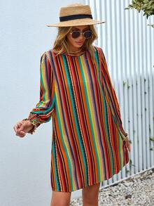 SHEIN VCAY In sọc Đầm Tunic - Nhiều màu - Xem 5