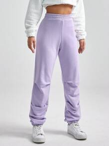 EURMUSE Women's Pleated Sweatpants - Purple - View 3