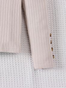 SHEIN 女小童小高領羊腿袖T恤&格紋印花腰帶長褲 - 彩色 - 查看 4