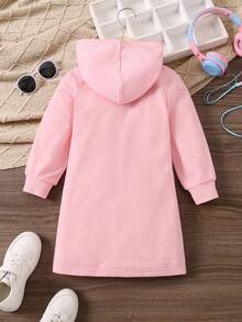 SHEIN 女小童字母圖案連帽洋裝
