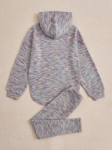 SHEIN Tween Mädchen 2 Stücke lässiges, farbenfrohes Set mit Kapuzenpullover und Leggings, Batik