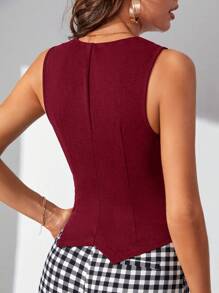 SHEIN Tall Solid Button Front Vest Blazer In Fall/Winter