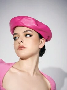 SHEIN ICON Women Minimalist Solid Casual Beret For Daily Life Street - Pink - View 3