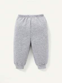 Cozy Pixies Đứa bé trai Đồ họa Chữ cái Khóa kéo một phần tư Áo len & Quần nỉ - Xám - Xem 7