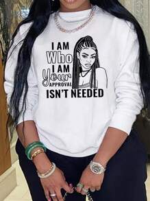 SHEIN EZwear 大碼運動衫 - 白色 - 查看 1