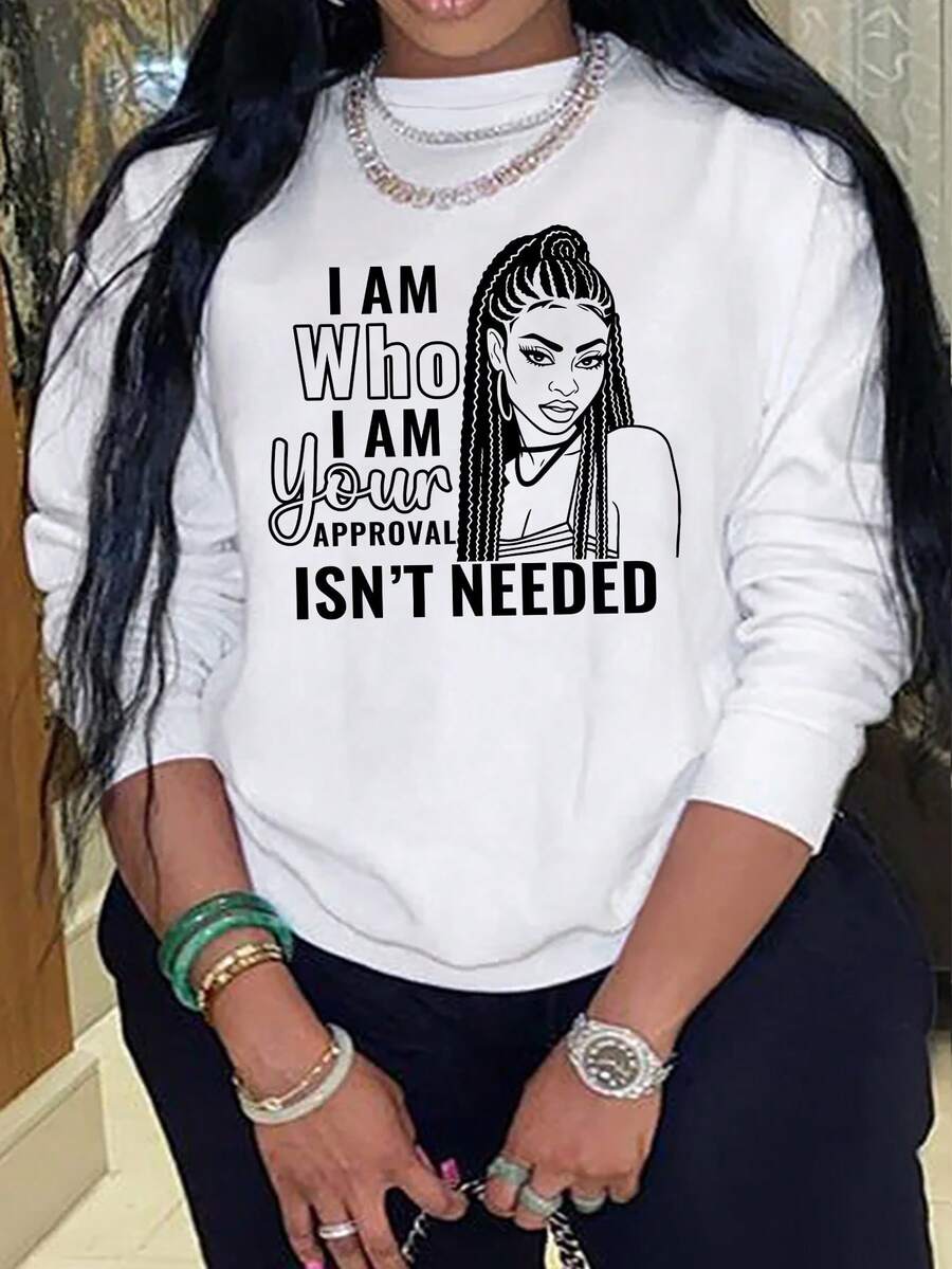 SHEIN EZwear 大碼運動衫 - 白色 - 查看 1