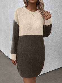 SHEIN LUNE Hai âm Thả vai Đầm Áo len - Nhiều màu - Xem 3