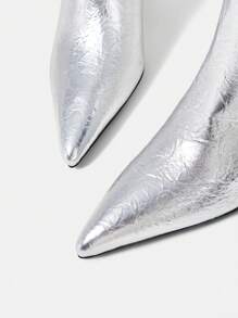 SheIn SXY Của phụ nữ Giày ống thời trang - Bạc - Xem 4