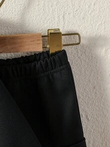 Baby Boy Solid Zip Up Hooded Jacket & Sweatpants - Black - View 4