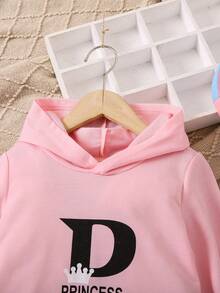 SHEIN 女小童字母圖案連帽洋裝