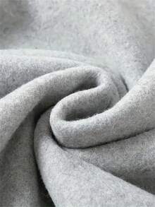 男士星星印花袋鼠口袋加絨內裏連帽衫 - 淺灰色 - 查看 3