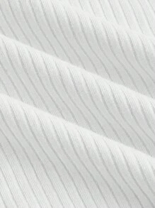 SHEIN MOD 2 trong1 Nơ mặt trước Cắt ra Áo phông Crop - Đen và trắng - Xem 3