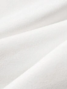 男士大码標語圖案T恤 - 白色 - 查看 3