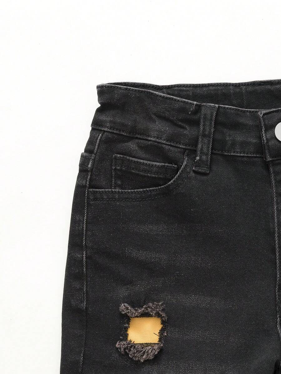 Tween Boy Ripped Cat Whisker Jeans SHEIN USA