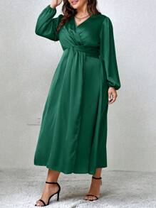 SHEIN Clasi 大碼連身裙 - 墨綠色 - 查看 5