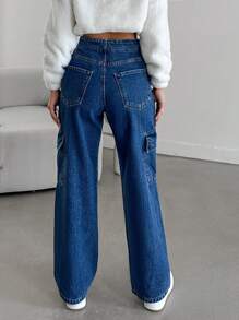 EURMUSE 女士牛仔褲 - 中等水洗藍 - 查看 2