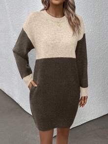 SHEIN LUNE Hai âm Thả vai Đầm Áo len - Nhiều màu - Xem 4