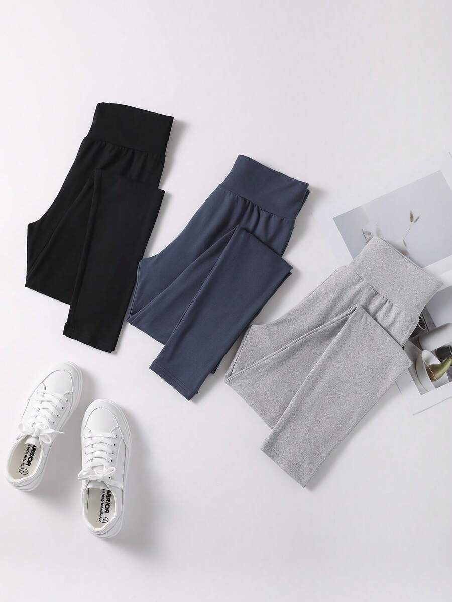 SHEIN Unity 3入組寬腰帶緊身打底褲 - 彩色 - 查看 1