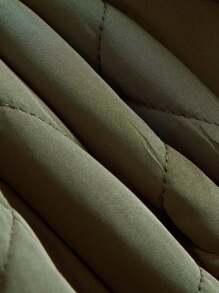 Baby Boy Zip Up Quilted Padded Coat - Army Green - View 6