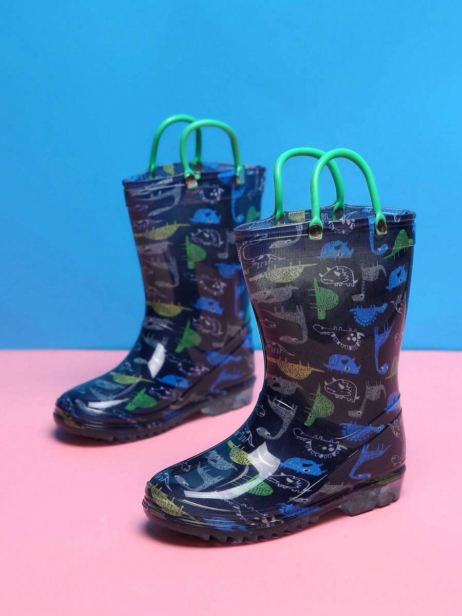 Children's Dinosaur Cartoon Waterproof & Slip-resistant Rain Boots - Multicolor - View 1
