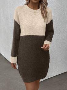 SHEIN LUNE Hai âm Thả vai Đầm Áo len - Nhiều màu - Xem 6