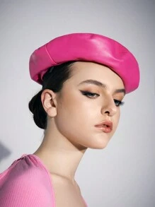 SHEIN ICON Women Minimalist Solid Casual Beret For Daily Life Street - Pink - View 1