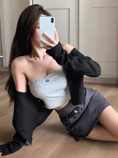 DAZY 纯色前开短款夹克，秋装