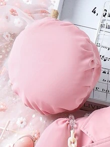 SHEIN Tween Girl Solid Tank Top & Skirt & Accessory Hat & Blazer - Pink - View 3