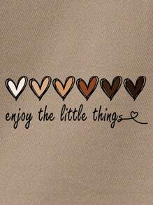 SHEIN EZwear 衛衣連身裙 - 卡其色 - 查看 3