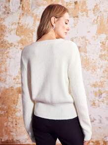 MOTF PREMIUM Pha lê Trình bày Áo len - Màu be - Xem 7