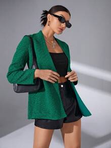 SHEIN Essnce Shawl Collar Single Button Blazer