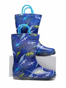 Children's Cartoon Shark Waterproof And Slip-resistant Rain Boots - Multicolor - View 5
