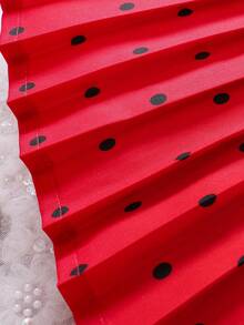 Đứa bé gái In vết tròn Polka Viền Ruffle Viền xếp Váy có thắt lưng - Nhiều màu - Xem 7