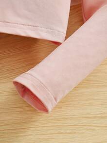 3入組青少女針織花紋立領T恤 - 彩色 - 查看 3