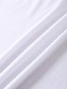 SHEIN EZwear Christmas Snowman & Slogan Graphic Tee - White - View 3