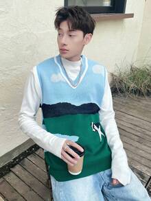 Manfinity Hypemode 男士卡通圖案毛衣背心不帶T恤 - 彩色 - 查看 6