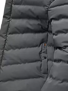 Manfinity Homme Men's Long Sleeve Loose Fit Zip Up Padded Coat, Men Outerwear - Grey - View 3