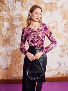 MOTF PREMIUM 垂墜圖案V領 - 彩色 - 查看 5