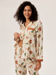 LUVLETTE Conjunto de pijama de satén - Multicolor - Ver 4