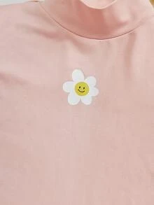 3入組青少女針織花紋立領T恤 - 彩色 - 查看 5